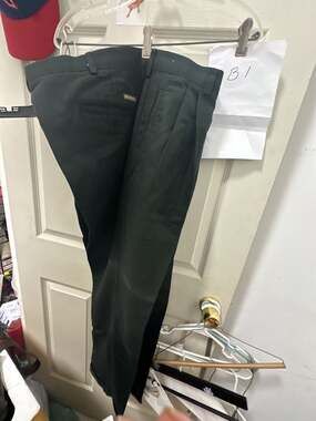 Savane Men's Black Cotton Linen Blend Dress Pants 38x30